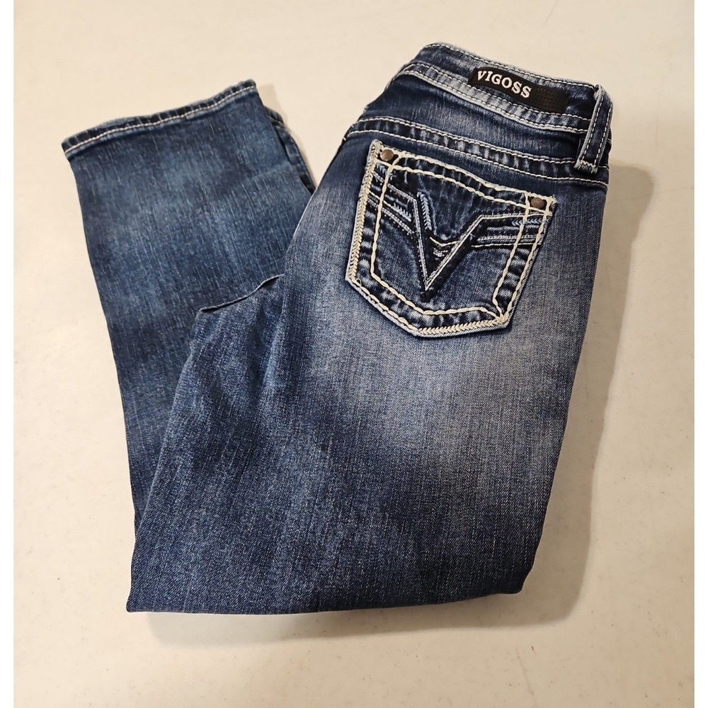 VIGOSS Capri jeans Size S1/2- L 21 Heritage‎ Fit Embroidered Classic Fit (A85)